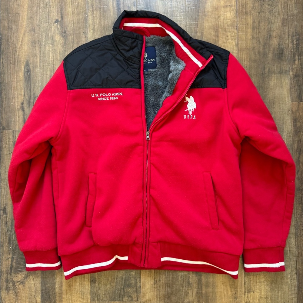 U.S. Polo Assn. Red Jacket with Gray Lining